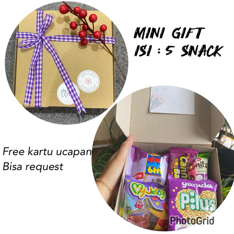 

HAMPERS ULANG TAHUN, GIFT BOX MINI GIFT isi 5 snack [Varian ungu]