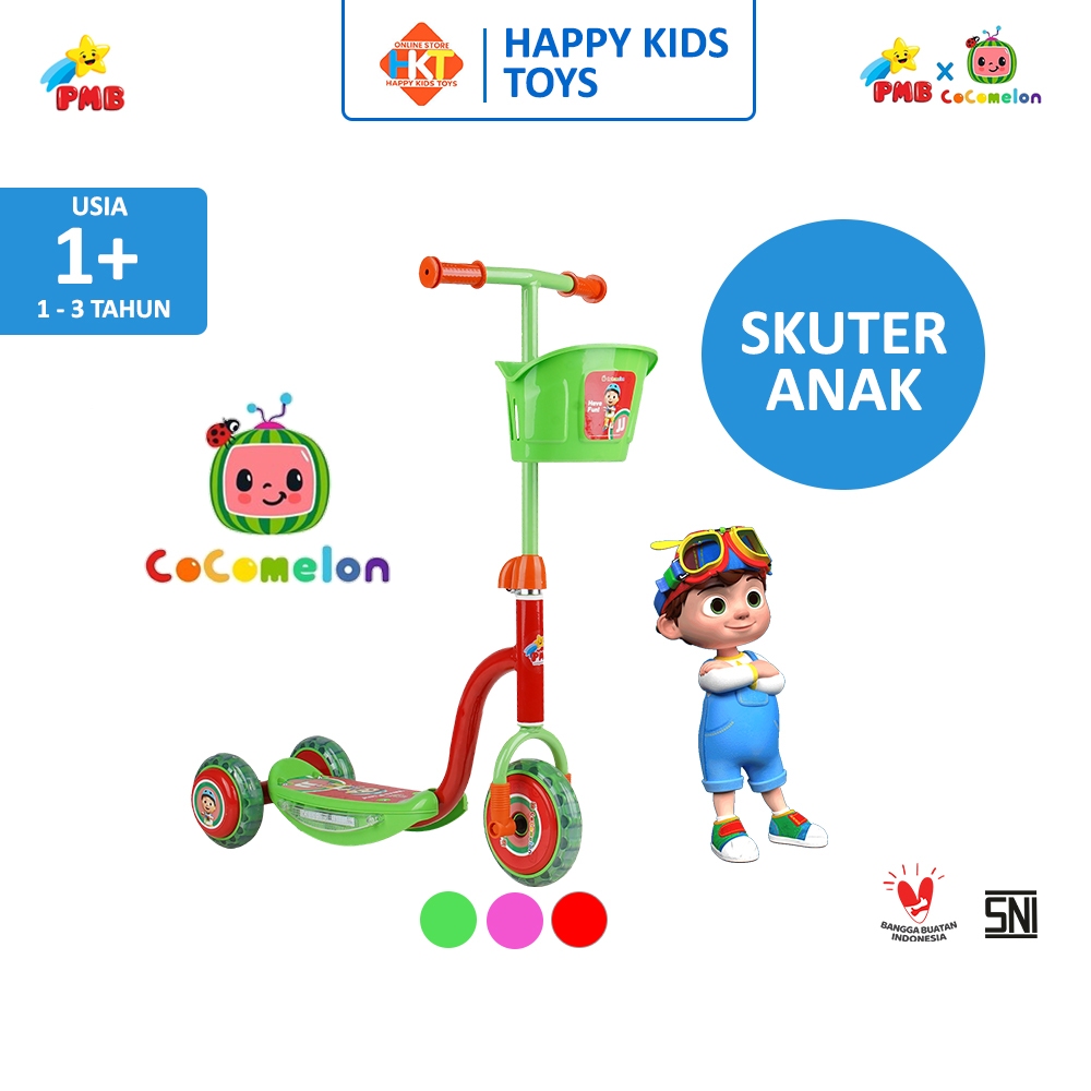 MAINAN SKUTER OTOPET BESI ANAK RODA 3 PMB S01 COCOMELON