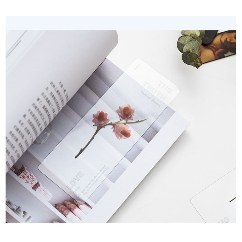 

pembatas buku aesthetic - bookmark aesthetic bahan PET - pembatas buku transparant - bookmark flower edition