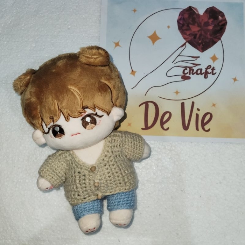 set baju celana rajut untuk boneka kpop doll 20cm taehyung bts