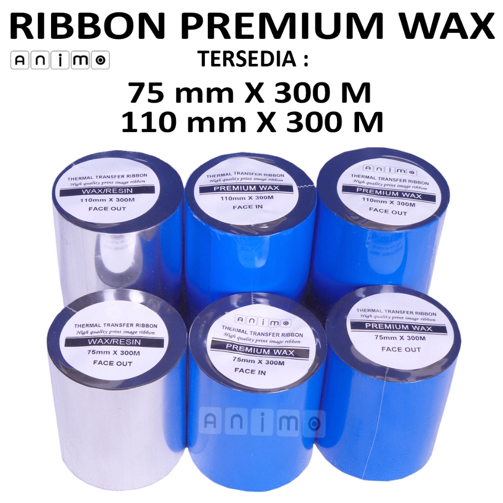 

RIBBON Barcode WAX 110 X 300 METER - Ribbon Wax 110x300 M RB9