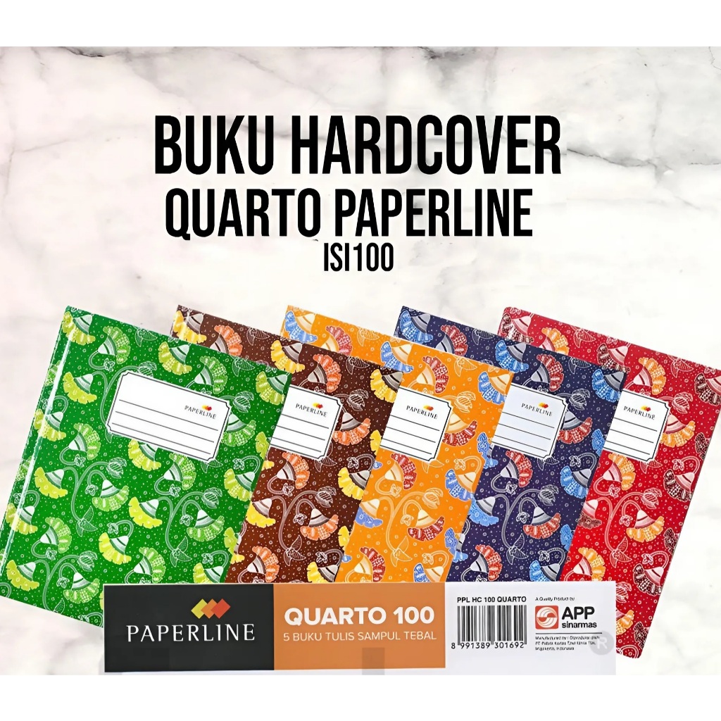 

Paperline Buku Tulis HARD COVER Quarto 100/200 Lembar A5 Kuarto kwarto A5