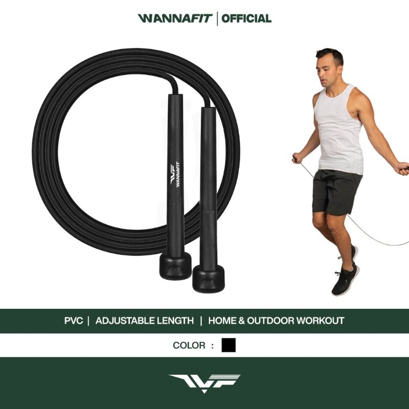 Lompat Tali Hitam Skipping Pvc Jump Rope Lompat Tali Speed Rope