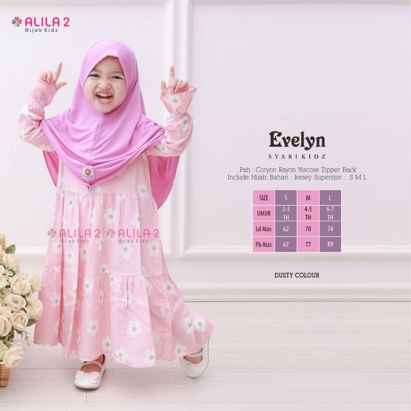 Evelyn Dress kids by Alila hijab|| include hijab size S M L