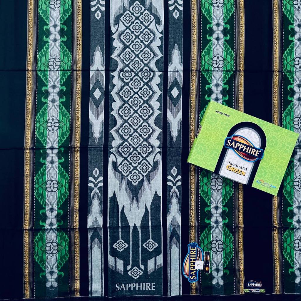Sarung SAPPHIRE Jacquard GREEN dan SKD/SDF Motif Terbaru