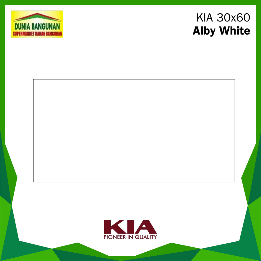 Keramik 30x60 Putih Polos KIA Alby White Keramik Dinding Cutting / Keramik Dinding Kamar Mandi / Ker