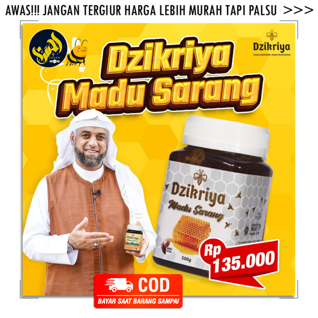 

Dzikriya Madu Sarang 500g - Honey Murni Asli 100% Royal Jelly Bee Pollens Propolis Apis Mellifera