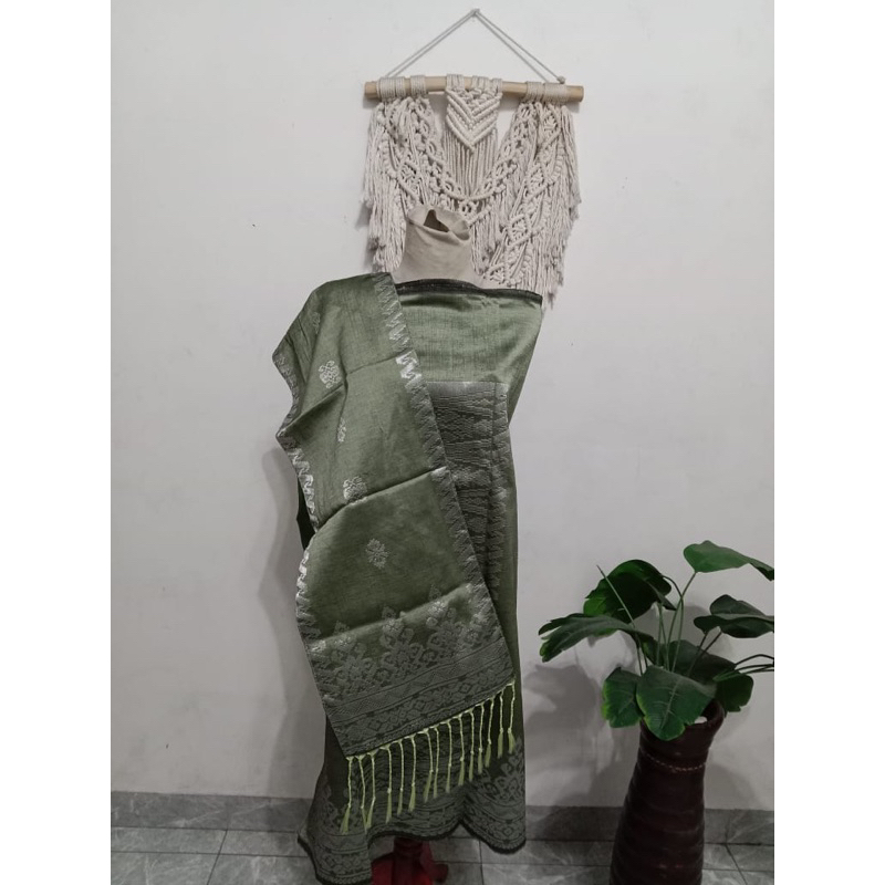 Songket silungkang warna Sage soft