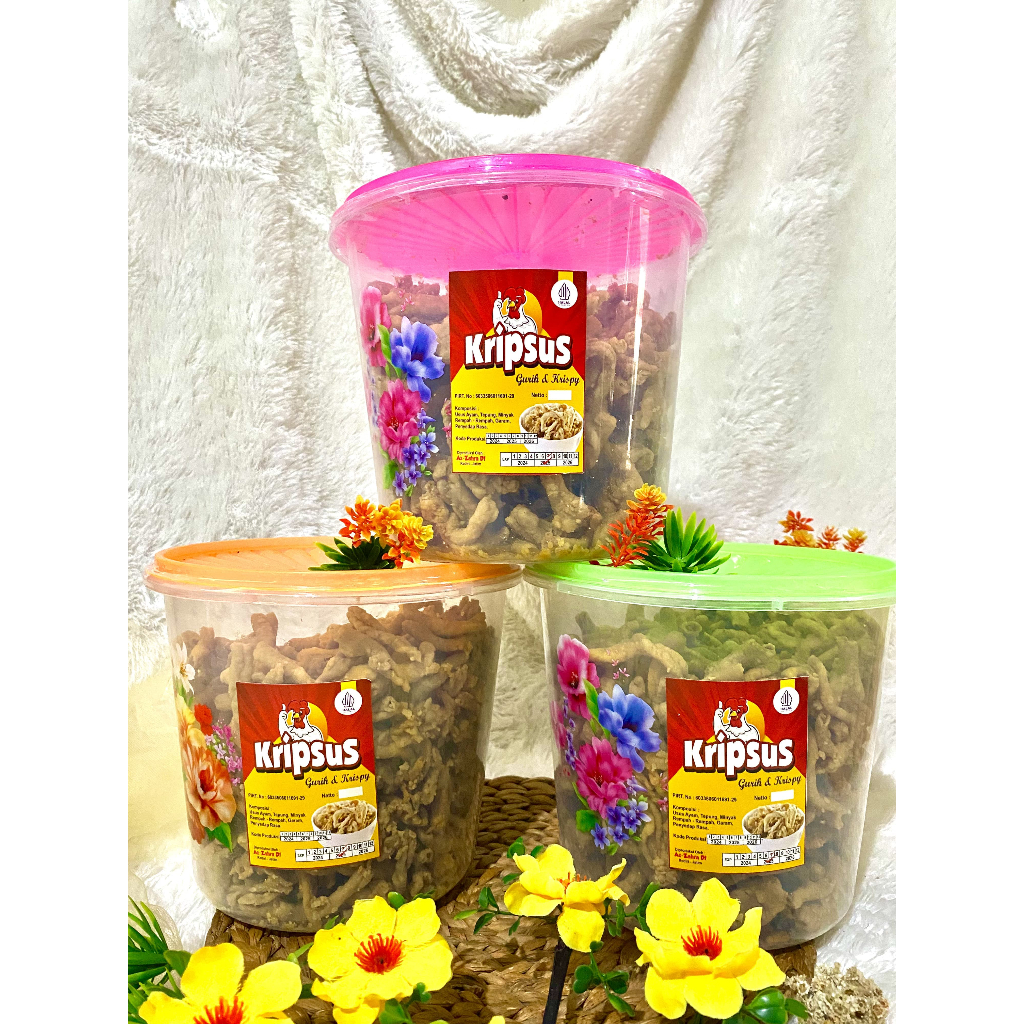 

READY STOK KRIPIK USUS AYAM FREE TOPLES 5L BERAT 1KG toples 5liter