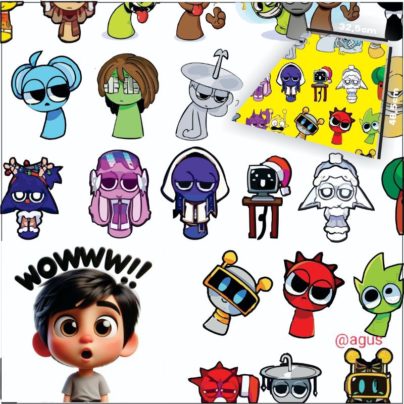 

stiker kartun anak-anak lucu