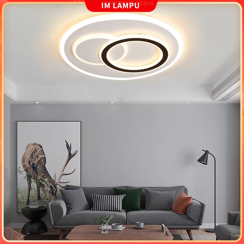 Lampu plafon LED bulat 50CM estetika ruang tamu/kamar tidur/ruang makan/lampu hias ruang ganti