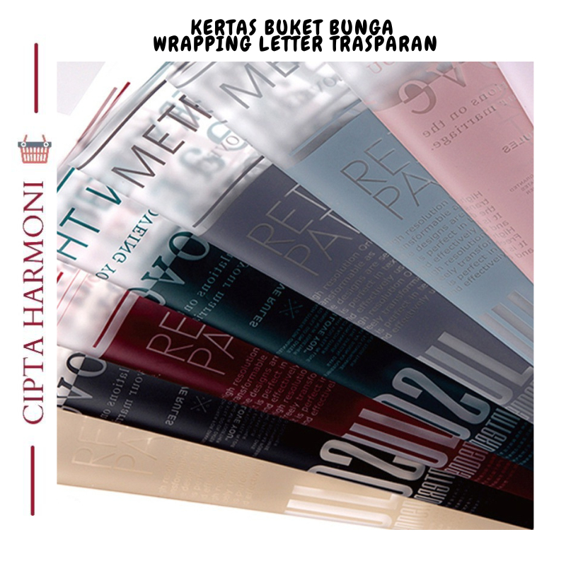 

20 LEMBAR FLOWER WRAPPING PAPER TRASPARAN LETTER WATERPROOF CELLOPHANE FLORIST KB031