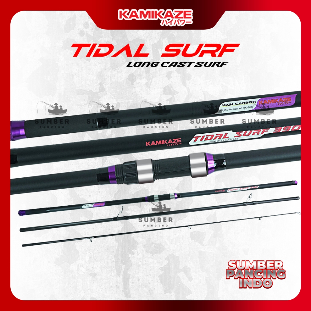 KAMIKAZE Joran Spinning TIDAL SURF Hi-Carbon Blank Material Joran Pancing Sambung 3 360CM - 450CM Un