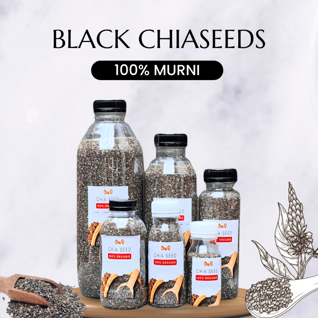 

OneD Black Chia Seed Mexico 100GR-1000GR Premium Organik Superfood untuk Diet dan Energi