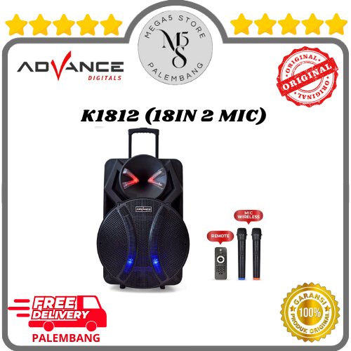 Speaker Advance Portable 18INCH 2 MIC - K1812