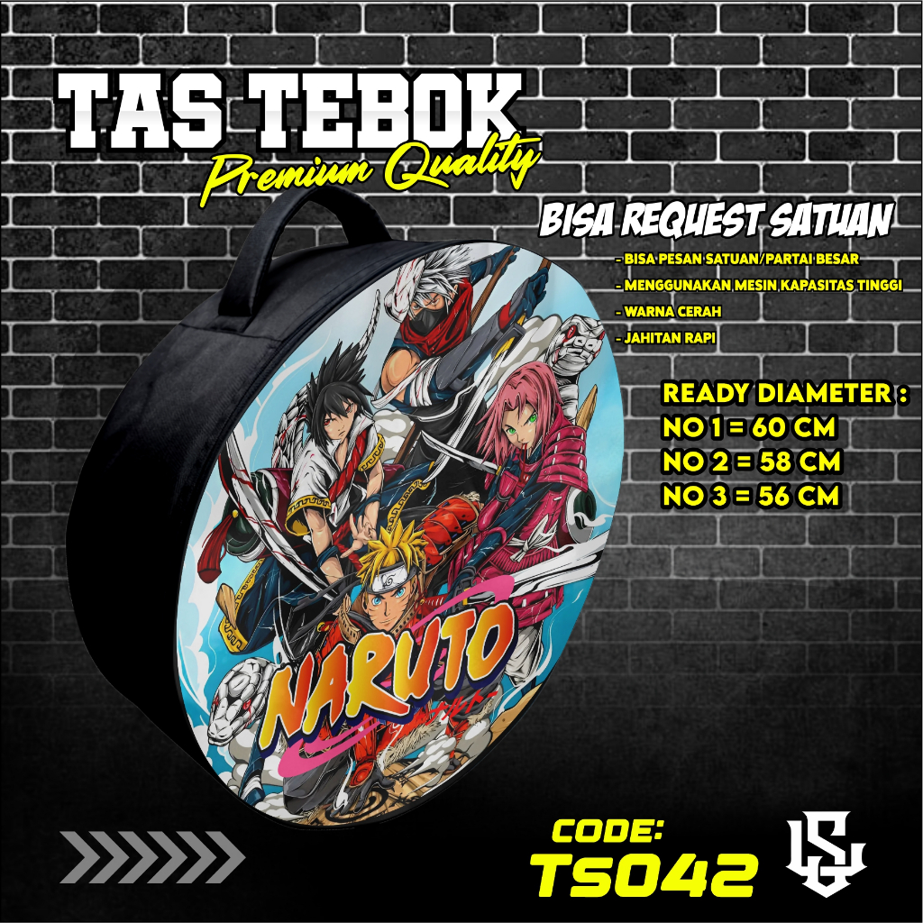 tas tebok murai motif naruto  ransel gendong jinjing bawa tebok sangkar murai printing