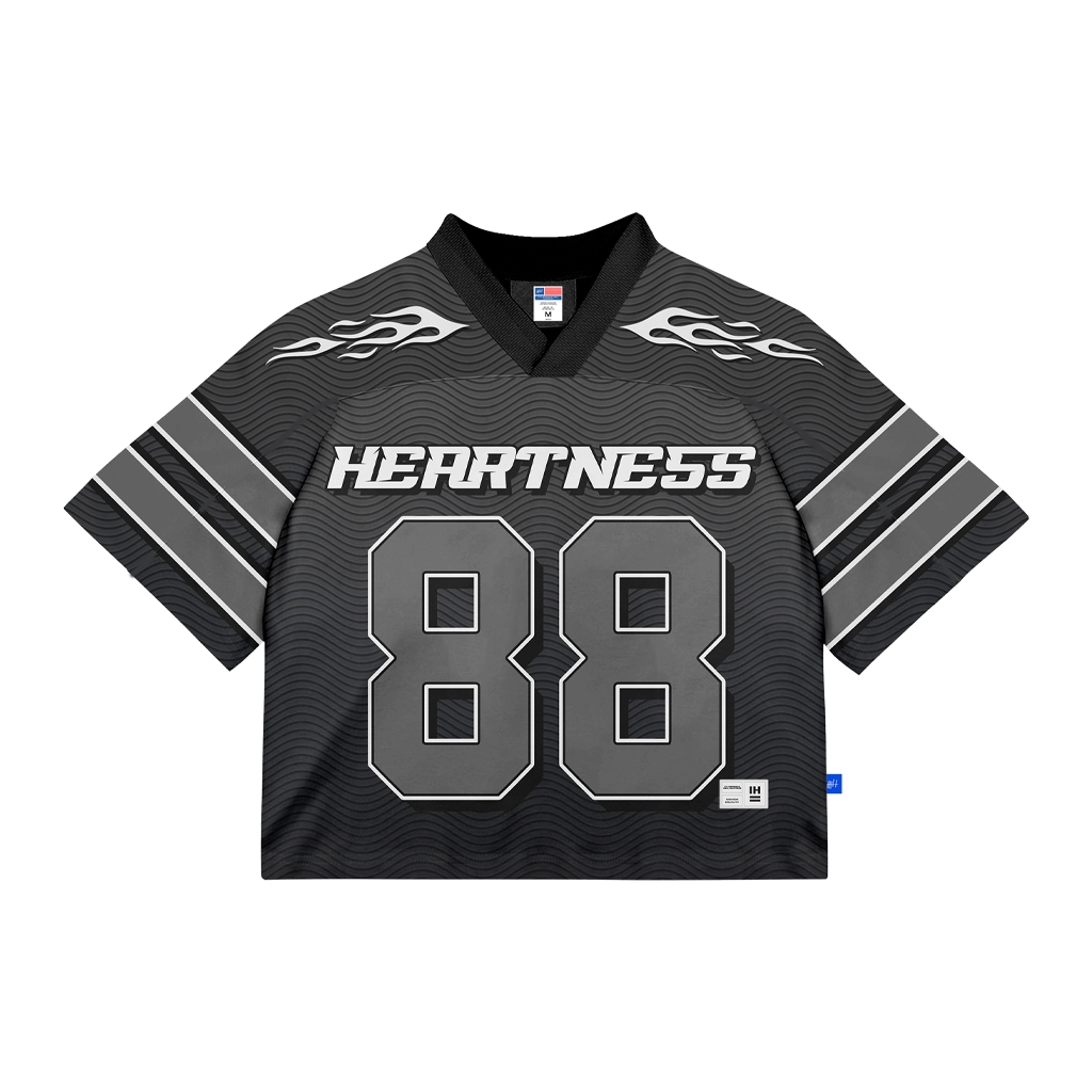 HEARTNESS Tshirt Jersey Oversize Boxy Floyd Vintage Kerah V-neck Atasan Pria Wanita