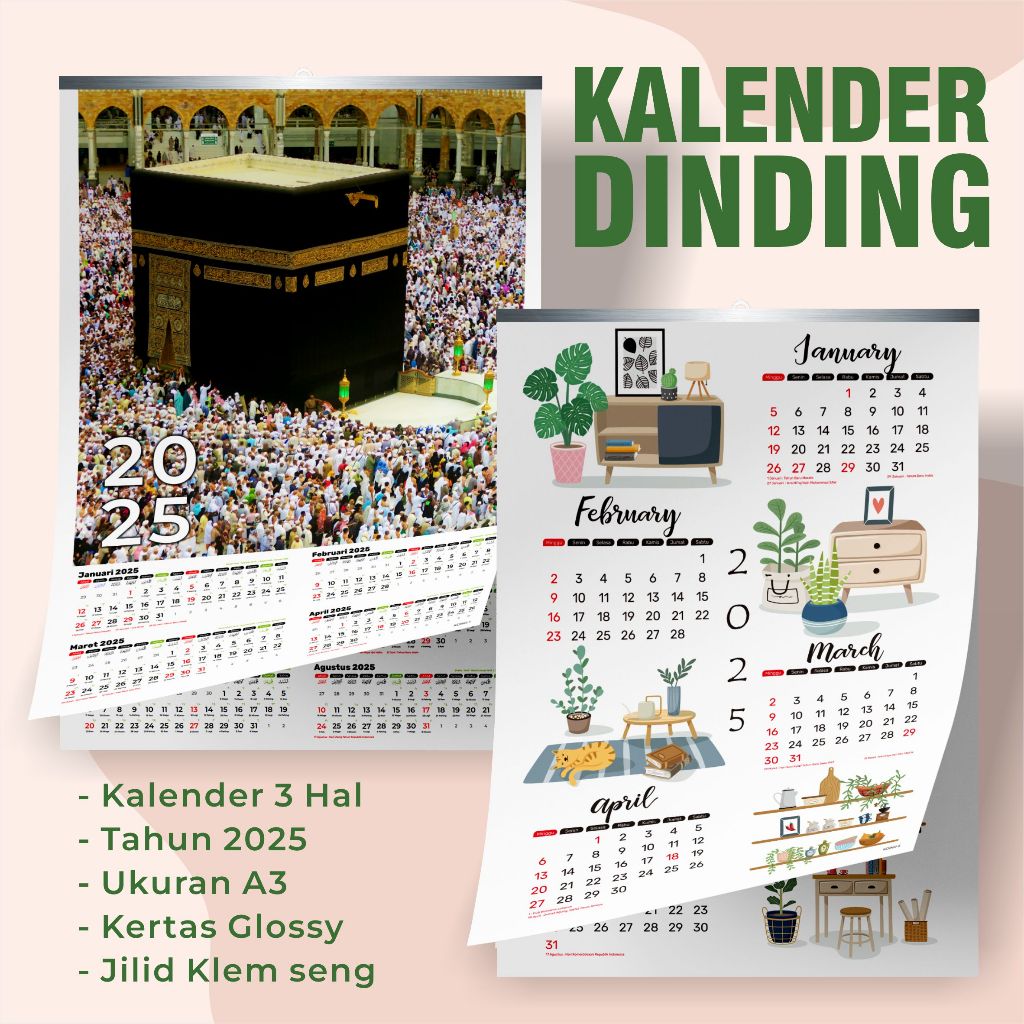 

Kalender dinding aesthetic - wall callendar - kalender gantung