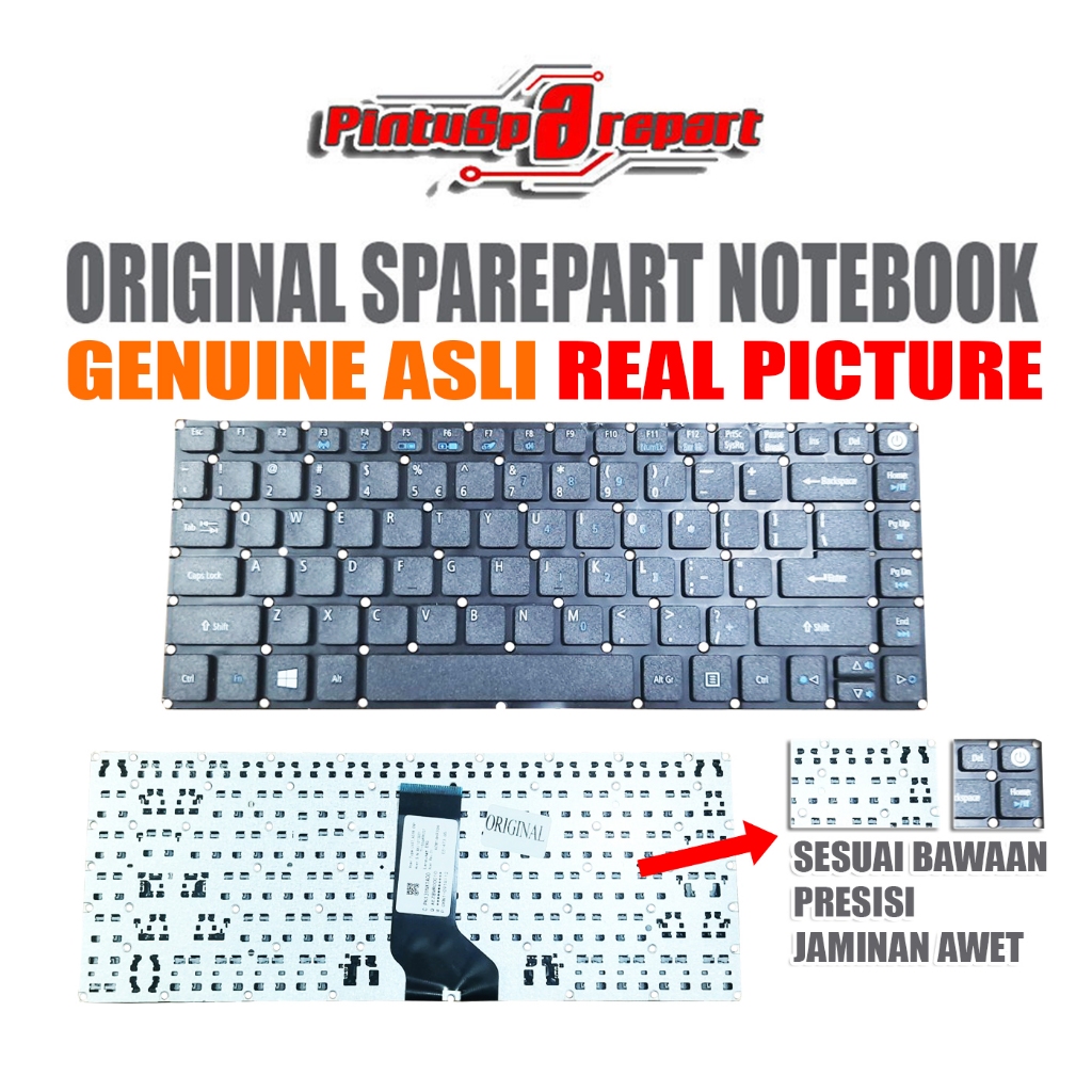 (Genuine Original Asli Color Black) Keyboard Laptop Acer Aspire E14 E5-473 E5-475 E5-476 E5-473G E5-