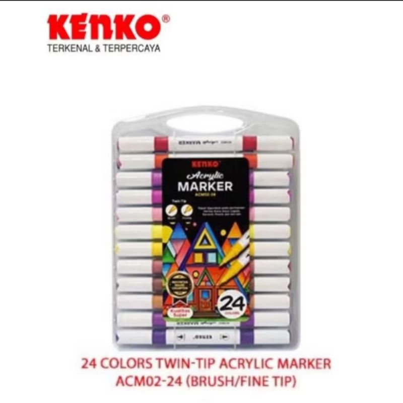 

Kenko Acrylic marker Twin tip 24 color spidol akrylic ACM-02 spidol Warna spidol menggambar