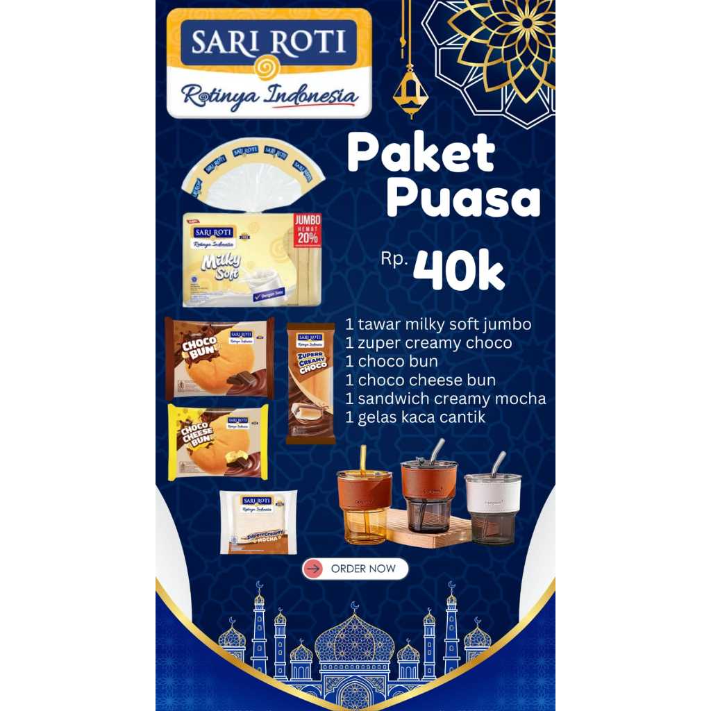 

SARI ROTI PAKET PUASA, PAKET SAHUR, DAN PAKET BUKO 2025 *PROMO*