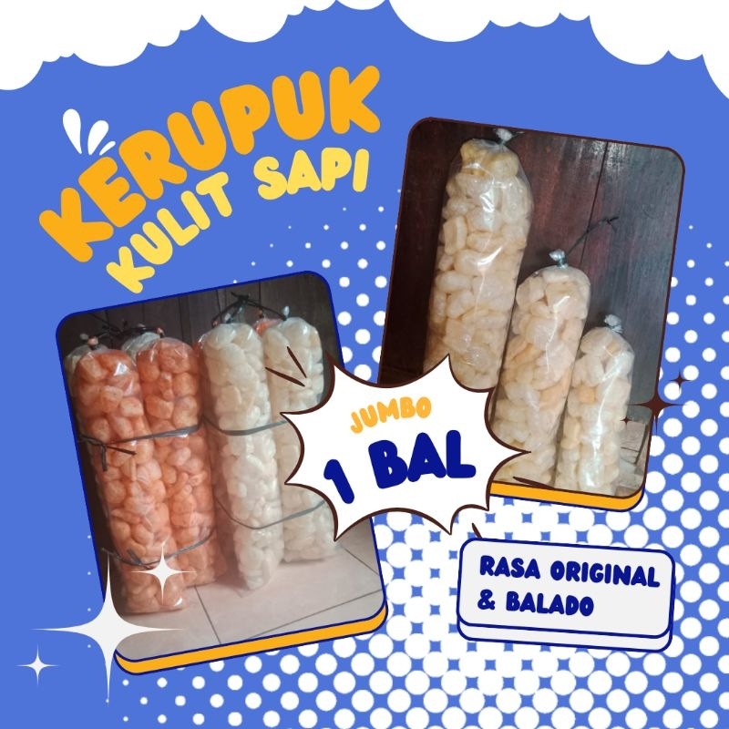 

1 BALL KERUPUK KULIT SAPI MURAH - DOROKDOK KULIT SAPI - RAMBAK KULIT SAPI ORIGINAL DAN BALADO SATU BALL