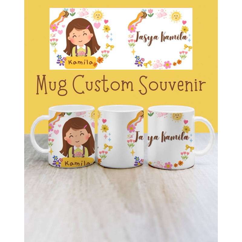 Souvenir Ulang Tahun Anak Bunga Mug/ Kado Ulang Tahun