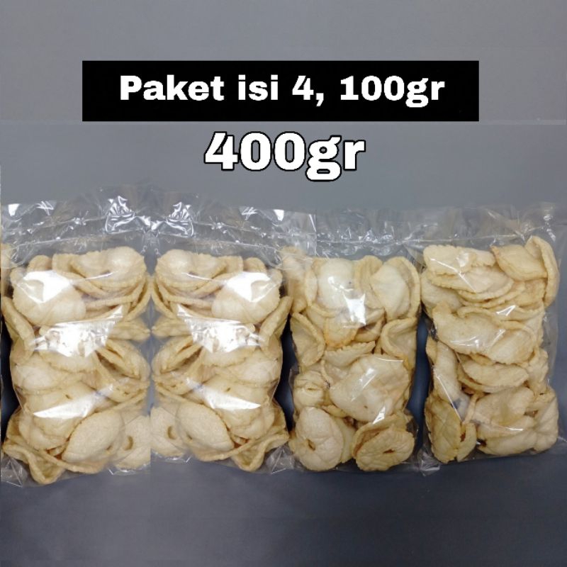 

Paket Isi 4 ( 400gr ) Kerupuk Puli Rasa Bawang, Terasi Kemasan Matang