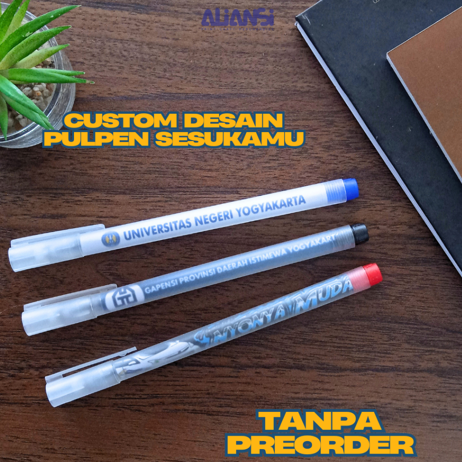 

PULPEN BOLPOIN BALLPOINT SOUVENIR MERCHANDISE PROMOSI CUSTOM DESAIN CETAK LOGO TANPA MINIMAL ORDER