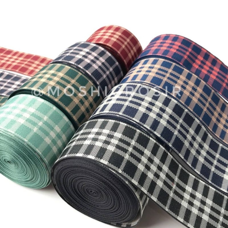 

1 YARD - 3.8 CM | PITA KOREA KOTAK | PITA MOTIF KOTAK | BAHAN PITA RAMBUT MOTIF KOTAK | BAHAN CRAFT | BAHAN JEPIT