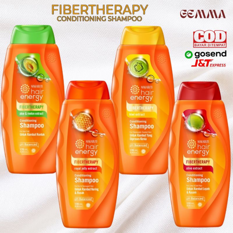 (GOSEND/COD) MAKARIZO FIBERTHERAPY CONDITIONING SHAMPOO - SHAMPO ANTI KETOMBE SAMPO KERATIN