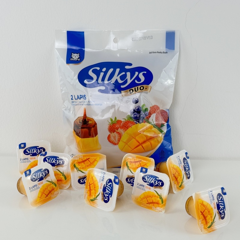 

HALALSilkys Puding Jelly isi 50 pcs Duo 2 Gula Aren Rasa Mangga Strawberry Anggur Lapis