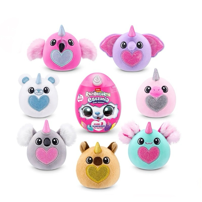 Zuru Rainbocorns Eggzania Boneka Plush Baby Mania Rainbow