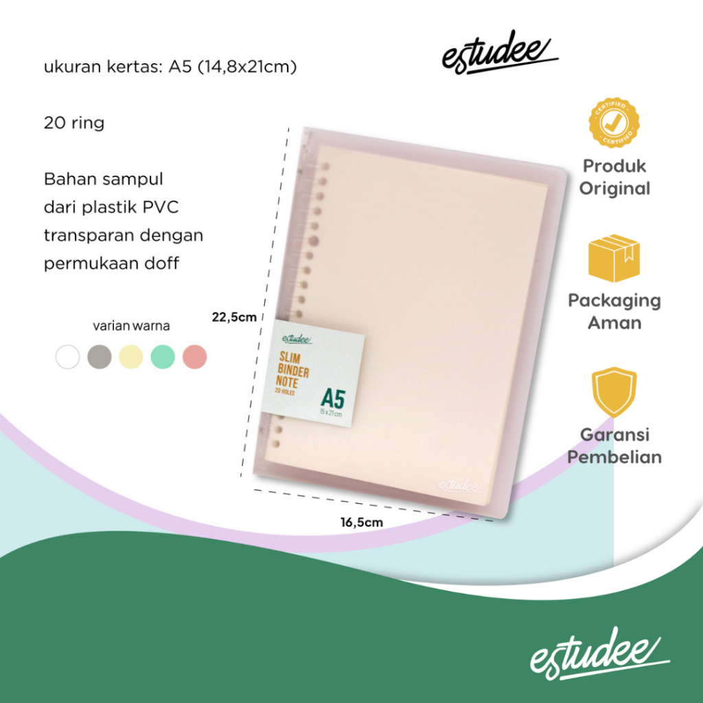 

ESTUDEE BINDER NOTE SLIM A5 pink