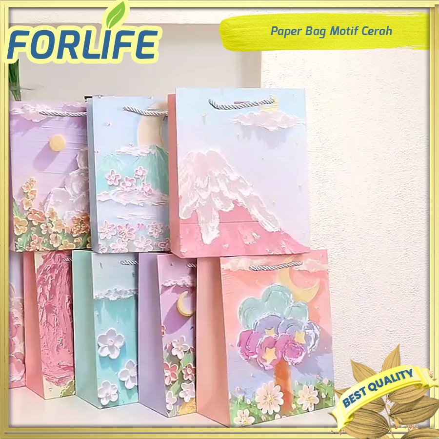 

FORLIFE Paper Bag Goodie Bag/ Tote Bag Gift Box Souvenir Anniversary/ Kotak Hadiah Kertas Motif Cerah