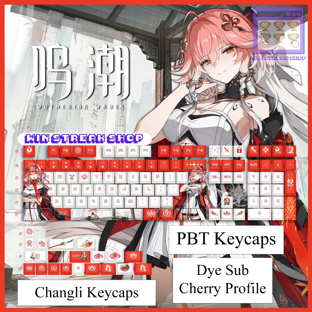 Wuthering Waves Keycaps - Changli Keycaps PBT/ PBT Keycaps Changli/ Changli Keycaps/ Keycaps Changli