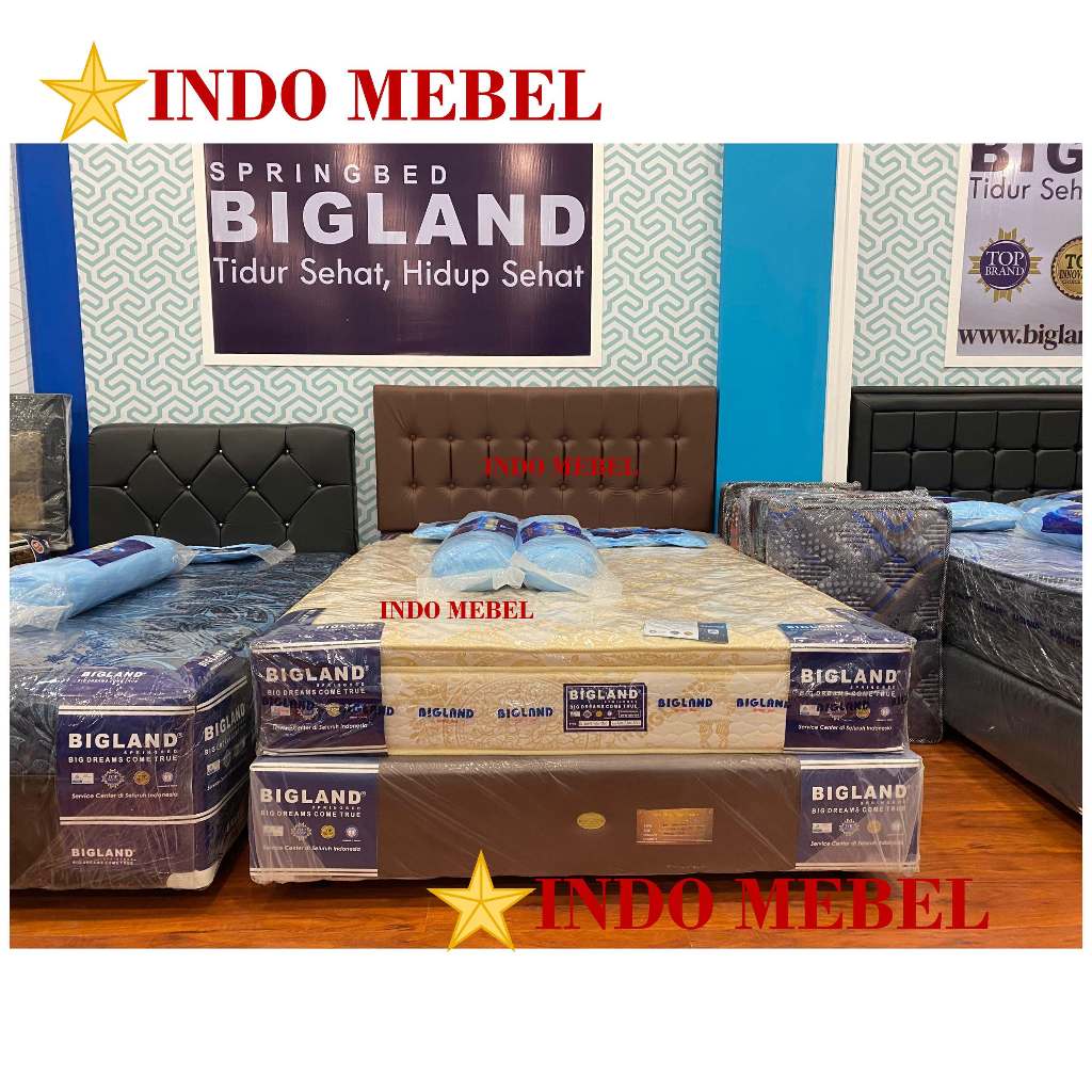 Kasur Spring Bed Bigland Golden King Super Deluxe - Lapisan Pillow Top ( Matras ONLY )ready makassar