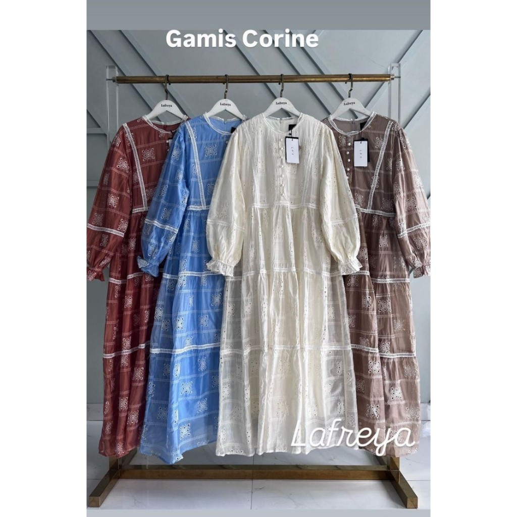 Etora Gamis Corine Fashion Busana Muslim Import Premium Gamis Lafreya Original