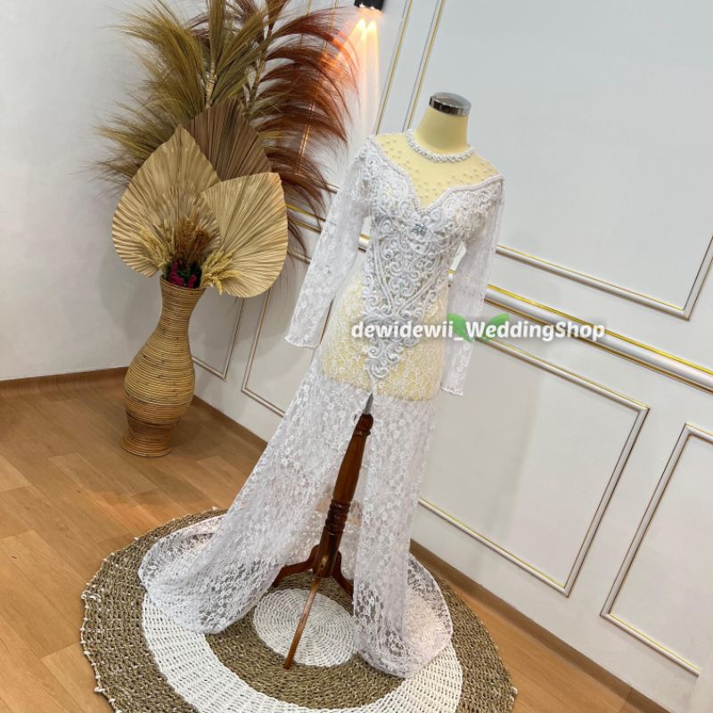 [Akad] Kebaya Akad, Kebaya Brokat - Kebaya Aqilla Warna Putih