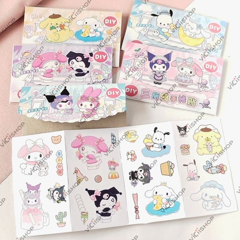 

Mainan Stiker Sanrio/Mainan Tempel Sticker Kurmi Meldy Cinnmoroll Pmpompurin Pchacco