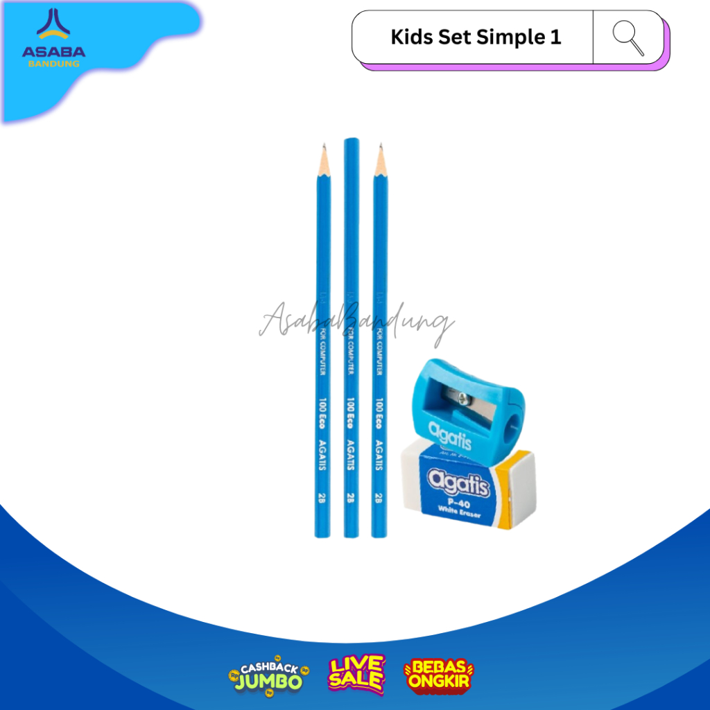 

Asaba Bandung - AGATIS Eco - Kids Simple Set 1 - Paket Hemat Anak PAUD / RA / TK - Paket Alat Tulis Murah - Paket Souvenir Ulang Tahun