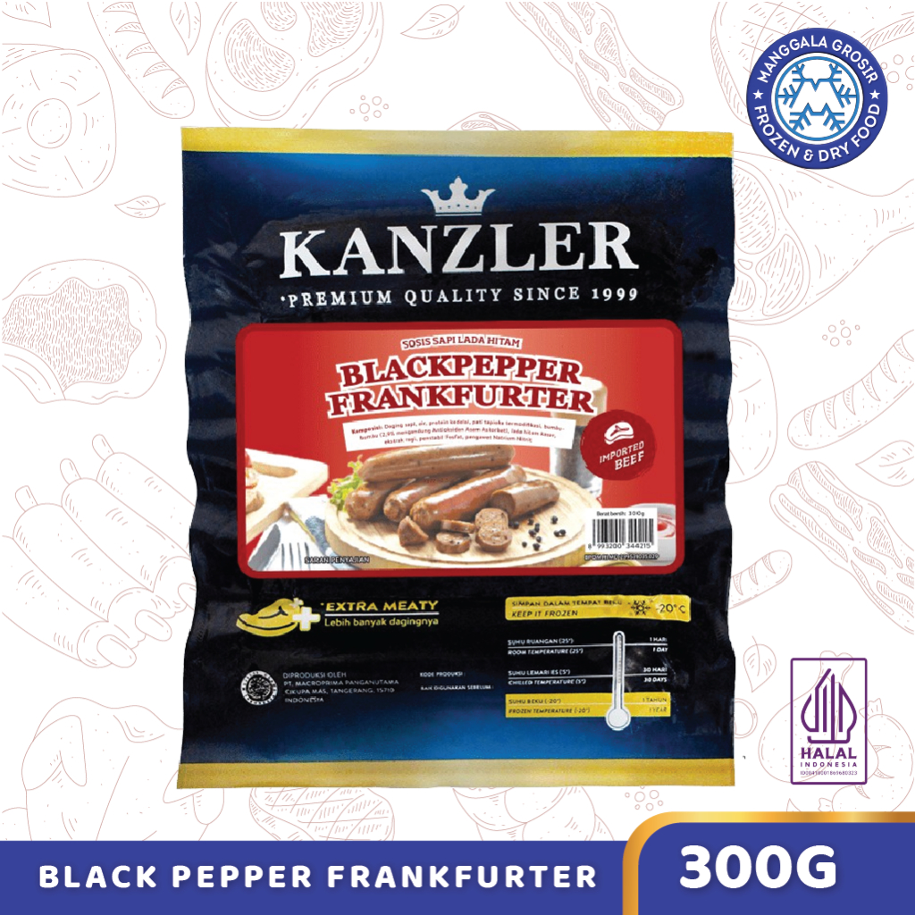 

Kanzler Sosis Black Pepper Frankfurter 300gr