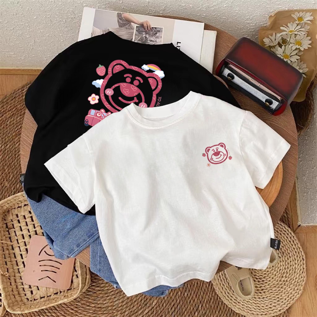 korea style Hitam cocobaby t shirt cotton Kaos Atasan Anak laki-laki Perempuan | Truk pelangi strobe