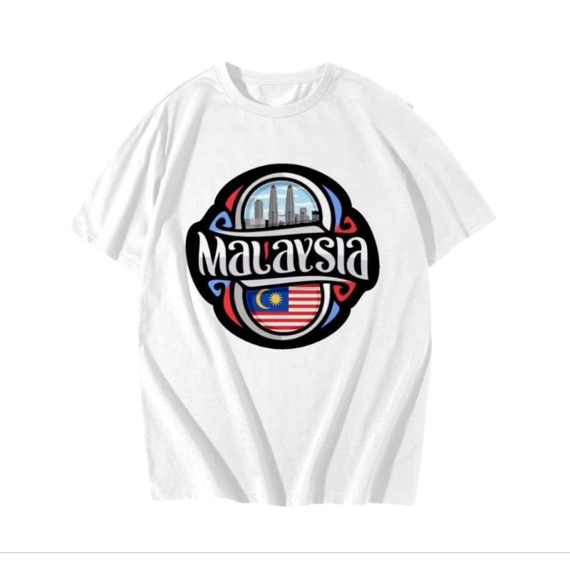 Kaos Malaysia motif LOGO  , Baju Oleh Oleh Malaysia  Kaos Negara BAJU SOUVENir