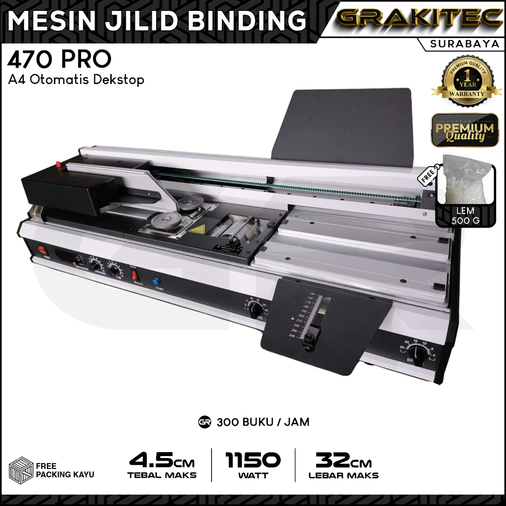 

Mesin Jilid buku Bending OTOMATIS FULL Dekstop A4 470 PRO Jilid Lem Panas sby
