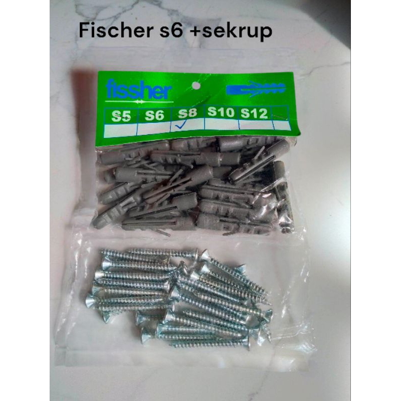 Fischer s6 + Skrup /Fischer Murah 1set