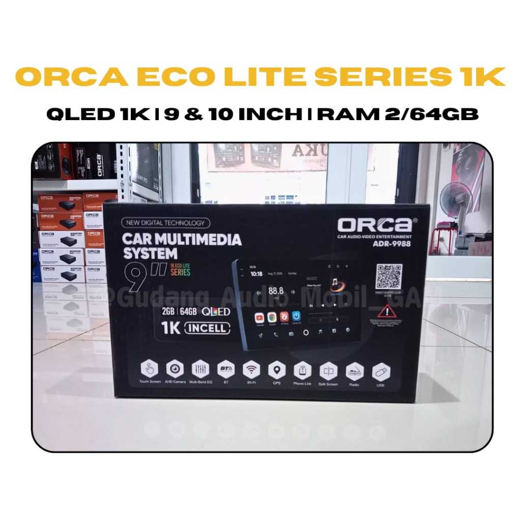 ORCA Eco Lite 1K Series 2/64 GB 9" & 10 inch Android ADR-9988 Head Unit Tape TV Mobil