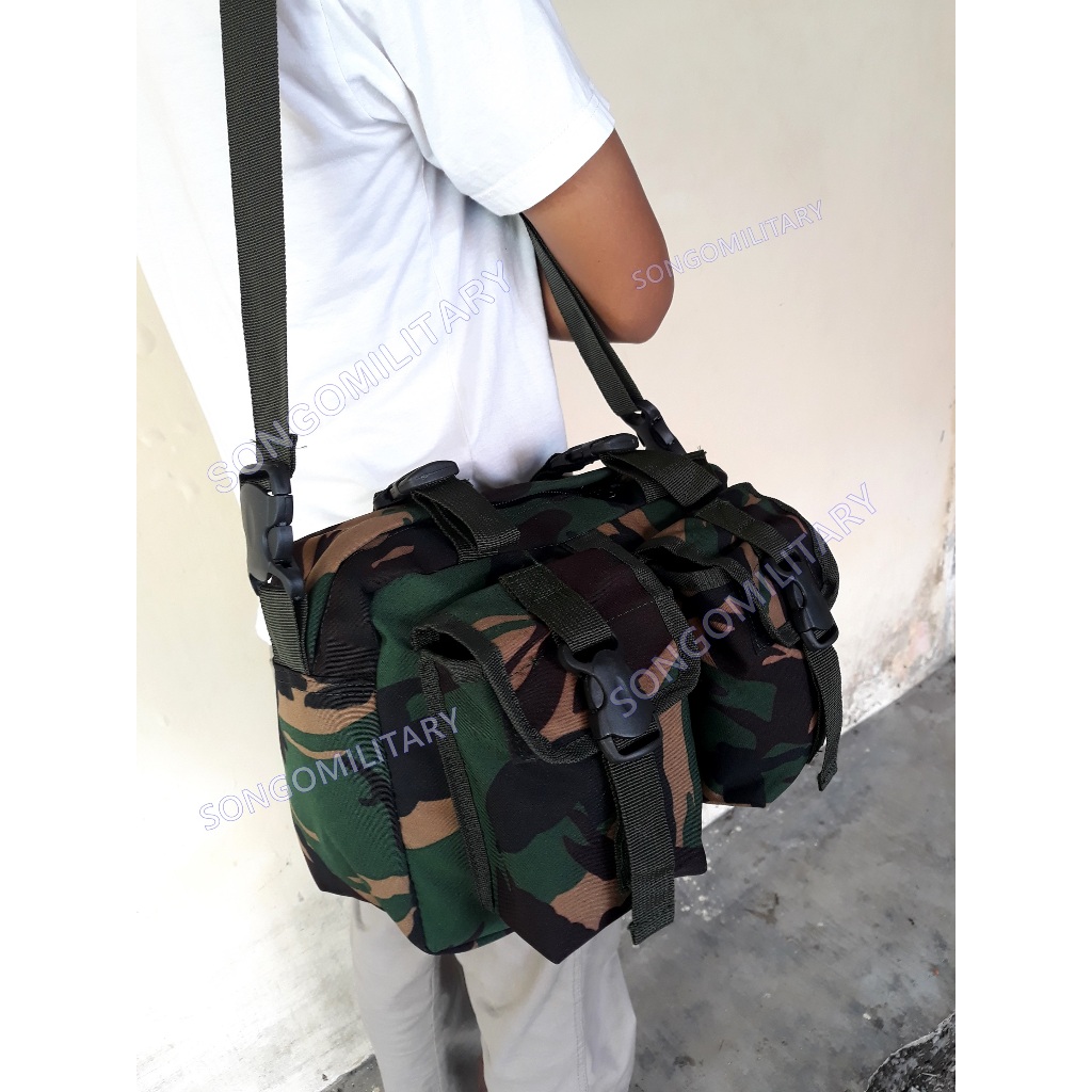 SM Tas Original TNI / Tas Selempang TNI Army / Tas Samping Loreng Malvinas