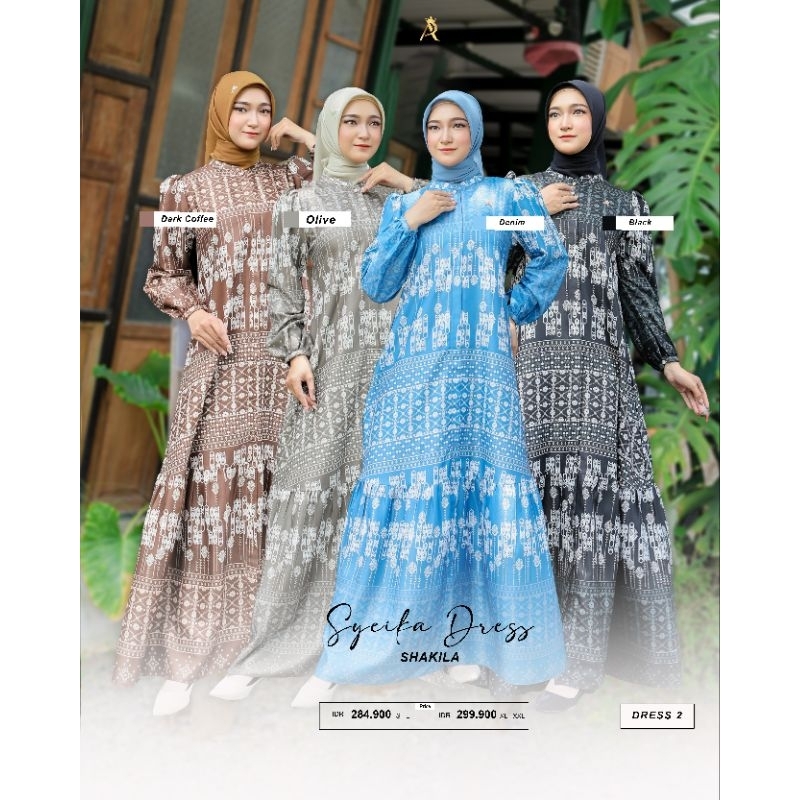 READY‼️Dress Terbaru AR Rafi - Syeika Dress Motif 2 - Gamis Motif Shakila - ORI BY AR RAFI