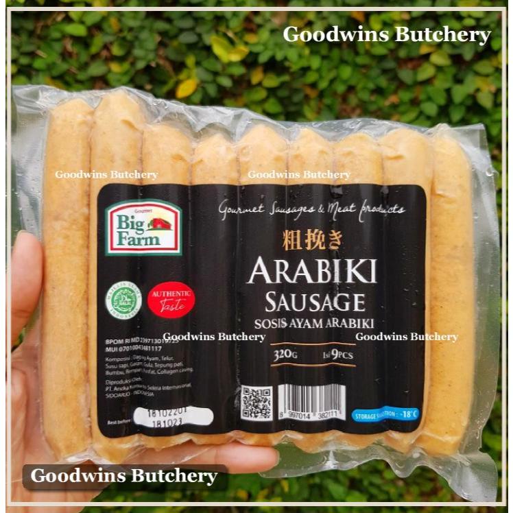 

Chicken arabiki sausage Big Farm frozen sosis ayam 9pcs 320g BigFarm